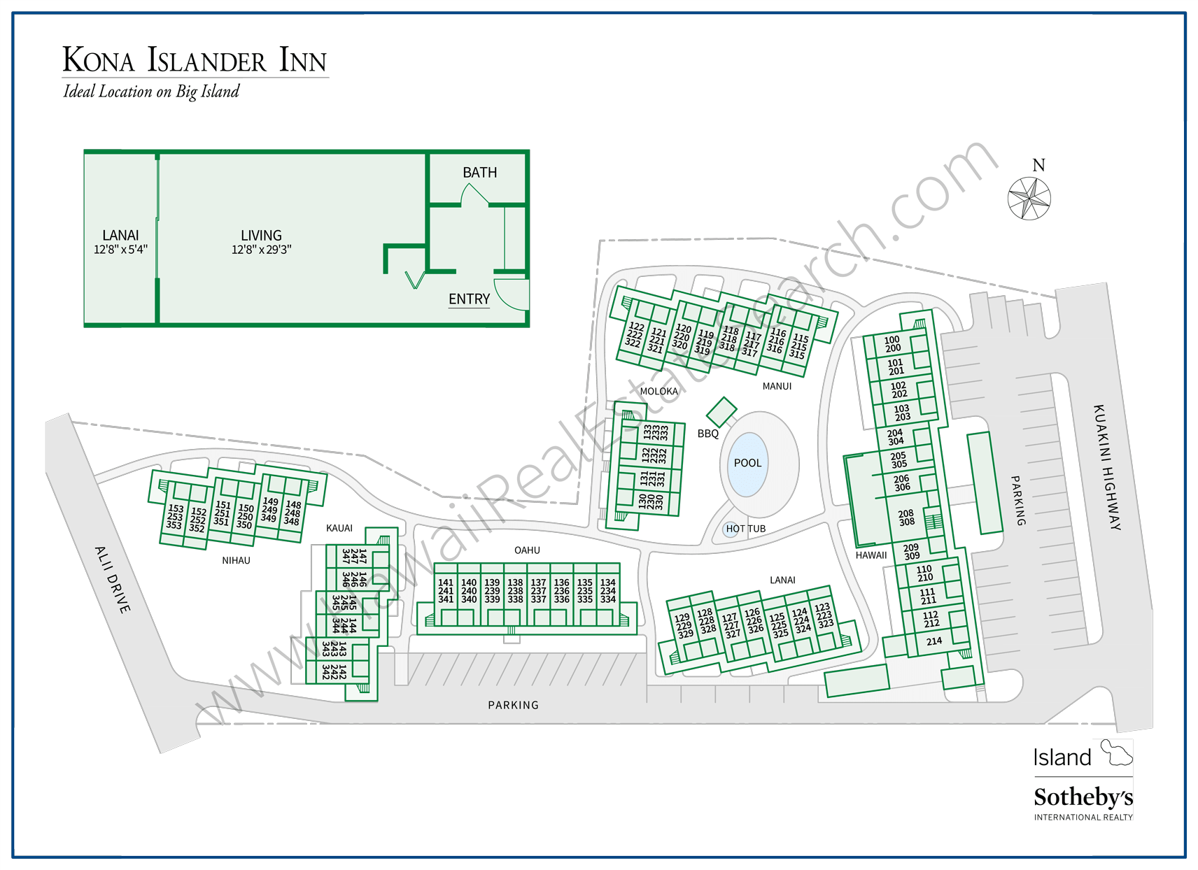 Kona Islander Inn Map